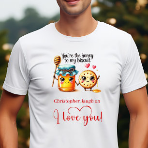 Camiseta masculina engraçada de comida de amor no
