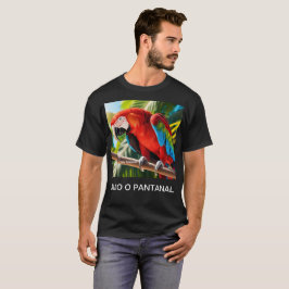 Camiseta Masculina Escura  Arara Vermelha