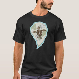 Camiseta masculina escura da tartaruga marinha Cal