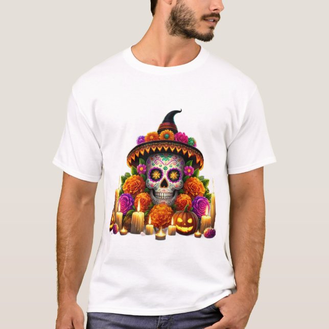 Camiseta masculina festa de halloween  (Frente)