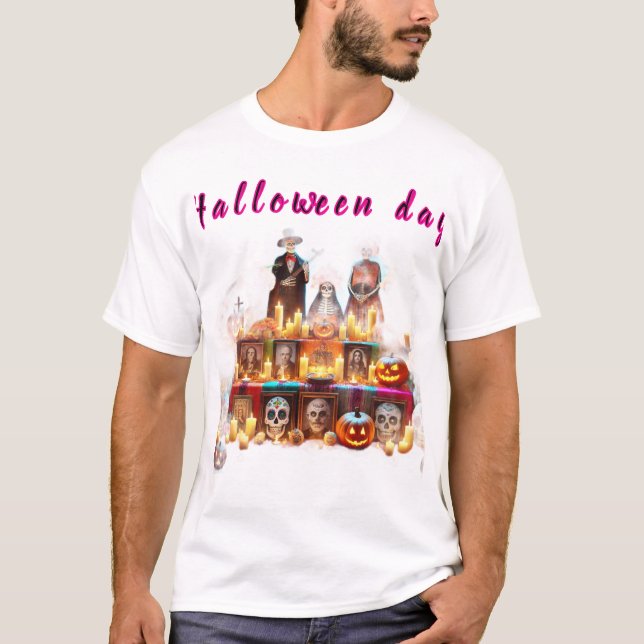 Camiseta masculina festa de Halloween  (Frente)
