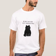 Camiseta Masculina Gato Preto Minimalista Citação