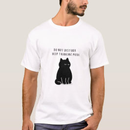 Camiseta Masculina Gato Preto Minimalista Citação