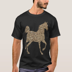 Camiseta Masculina Gráfica Cavalo Dourado