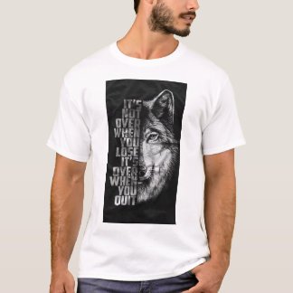 Camiseta masculina gráfica com retrato de lobo art