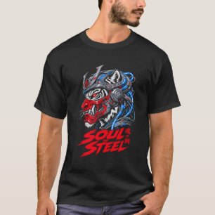 Camiseta Masculina Gráfica Cyber Samurai Tigre Alm