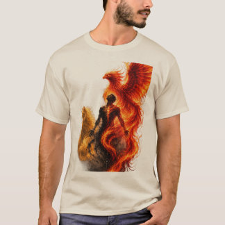 Camiseta masculina gráfica de chama de fênix ascen