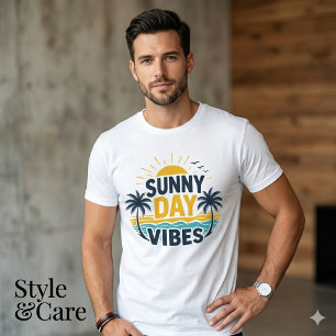 Camiseta Masculina Gráfica de Dia Ensolarado Diver