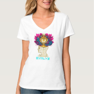 Camiseta masculina gráfica de mente cibernética ev