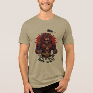 Camiseta Masculina Gráfica Leão Blindado Rebelião