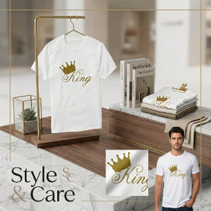 Camiseta masculina gráfica premium confortável Rei
