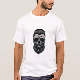 Camiseta masculina impressa com caveira gráfica e 