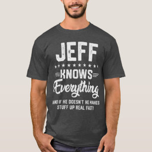 Camiseta Masculina Jeff Sabe Tudo Nome Engraçado P