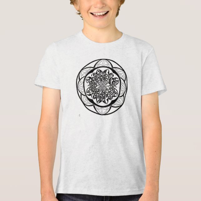 Camiseta Masculina Juvenil Básica Flôr da Vida-5 (Frente)