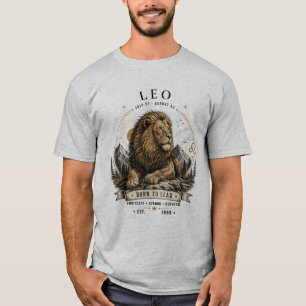 Camiseta masculina Leão Zodíaco Leão