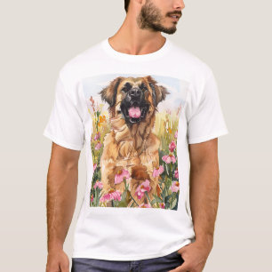 Camiseta masculina Leonberger Watercolor