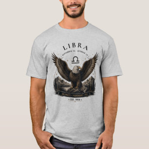 Camiseta masculina Libra Águia Zodíaco