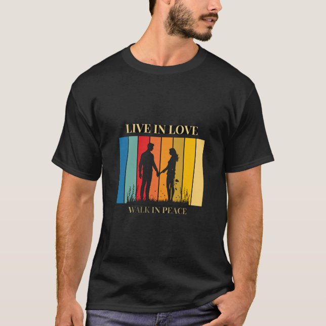 Camiseta masculina Live in Love (Frente)