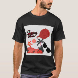 Camiseta Masculina Manga Curta Vibe de Verão Branc