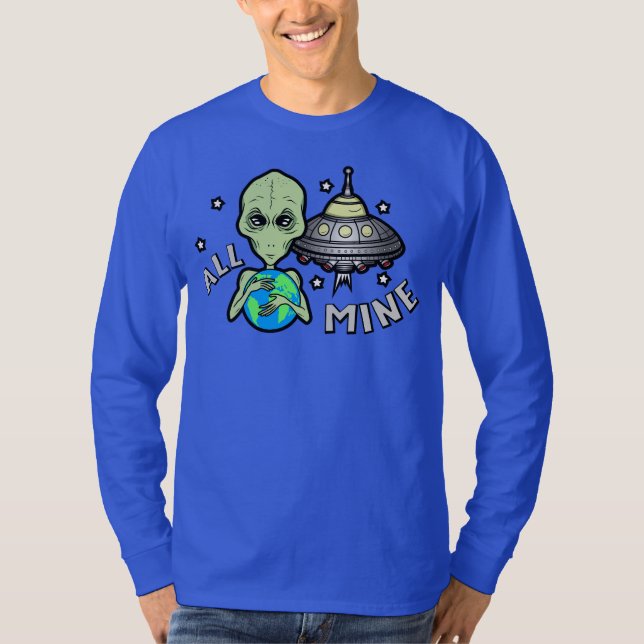 Camiseta Masculina Manga Longa Alien All Mine (Frente)