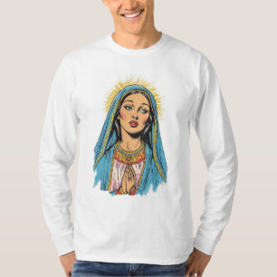 Camiseta Masculina Manga Longa Estilo Retro Virgem