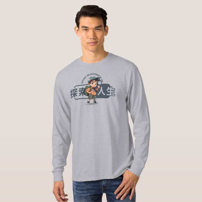 Camiseta Masculina Manga Longa Explore Life (Frente Completa)