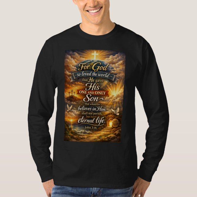Camiseta Masculina Manga Longa Versículo Bíblico J (Frente)