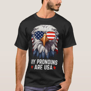Camiseta masculina Meus pronomes são EUA Águia eng
