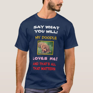 Camiseta masculina My Doodle Loves Me Navy Blue
