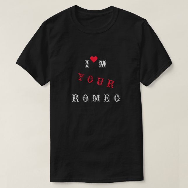 Camiseta masculina para ROMEO (Frente do Design)