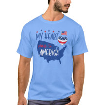 Camiseta Masculina Patriótica Meu Coração Pertence