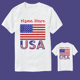 Camiseta Masculina Personalizada Bandeira EUA Heri