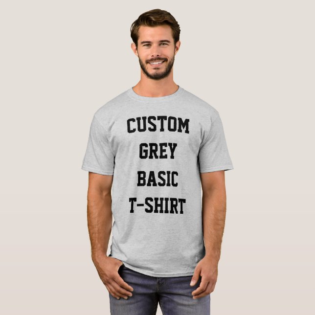 Camiseta masculina personalizada BASIC CINZA (Frente Completa)
