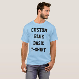 Camiseta masculina personalizada básica azul claro