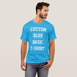 Camiseta masculina personalizada básica TEAL AZUL