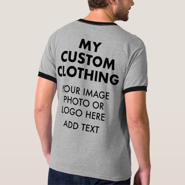 Camiseta masculina personalizada CUSTOM - CINZA (Verso)