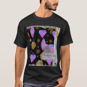 Camiseta masculina Pink Diamonds & Golden Stars