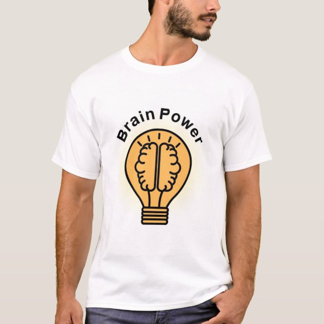 camiseta masculina poder cerebral (Frente)