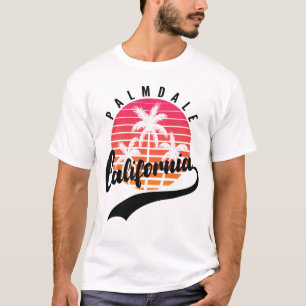 Camiseta masculina pôr do sol retrô de Palmdale, C