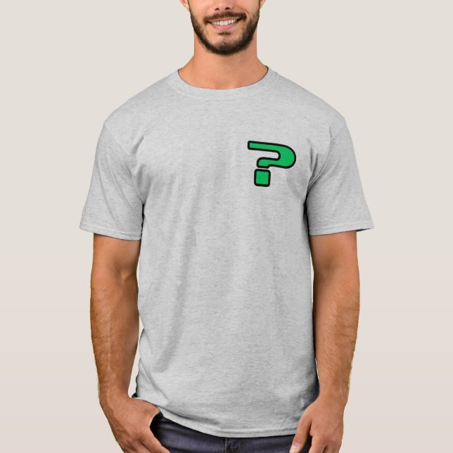 Camiseta masculina questionável (Frente)