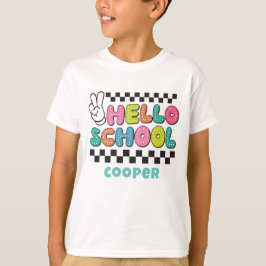 Camiseta masculina retrô fofo volta às aulas