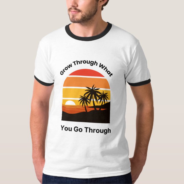 Camiseta Masculina Ringer Presente de Mentalidade  (Frente)