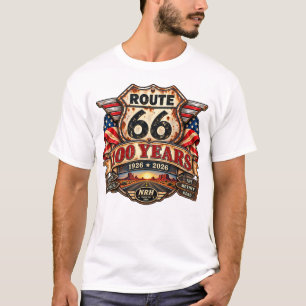 Camiseta masculina Route 66 100 Anos 1926-2026 Cen