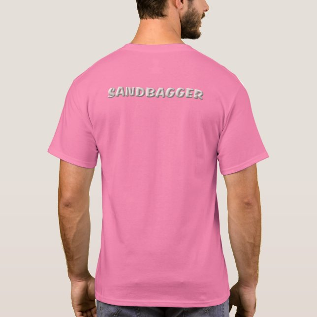 Camiseta masculina Sandbagger rosa nas costas (Verso)
