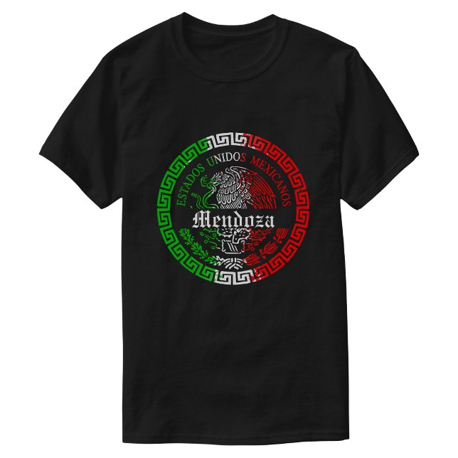 Camiseta masculina tema México sobrenome Mendoza (Mendoza Last name Mexico themed T-shirt Men)