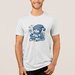 Camiseta Masculina Tri-Blend Homem de Neve Desliza