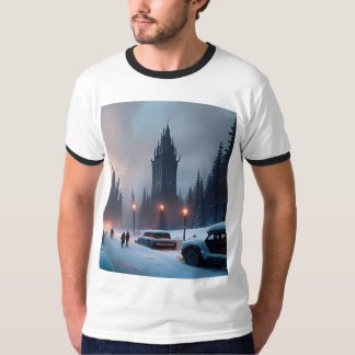 Camiseta masculina - Uma cidade de inverno