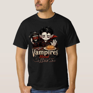 Camiseta Masculina Vampiros Precisam de Café També