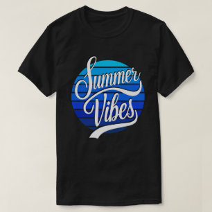 Camiseta Masculina Verão Vibes Azul Retro Pôr do S