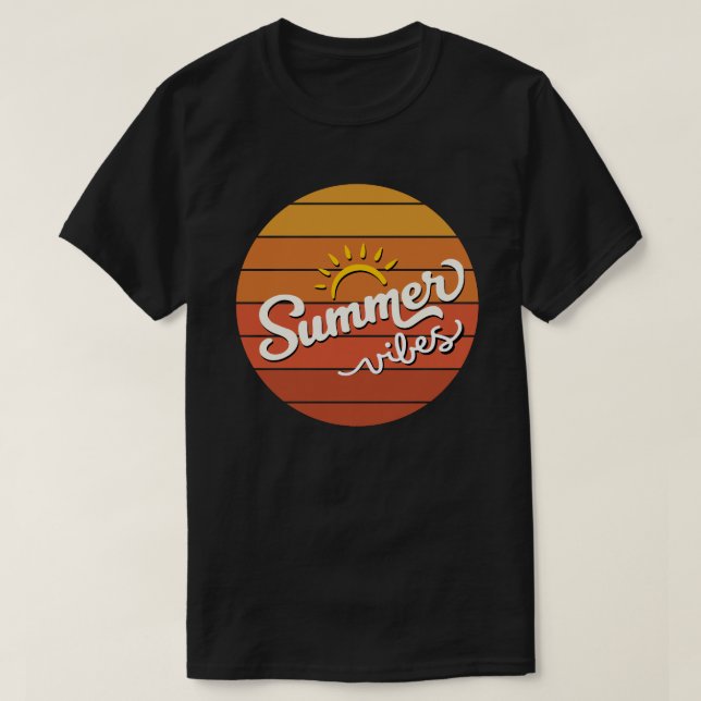 Camiseta Masculina Verão Vibes Retro Pôr do Sol (Frente do Design)
